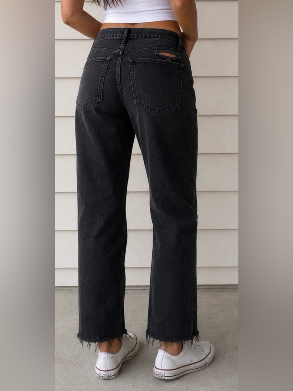 AGOLDE Jamie High Rise Slim Straight Jeans 100% Organic Cotton Black/Charcoal 23